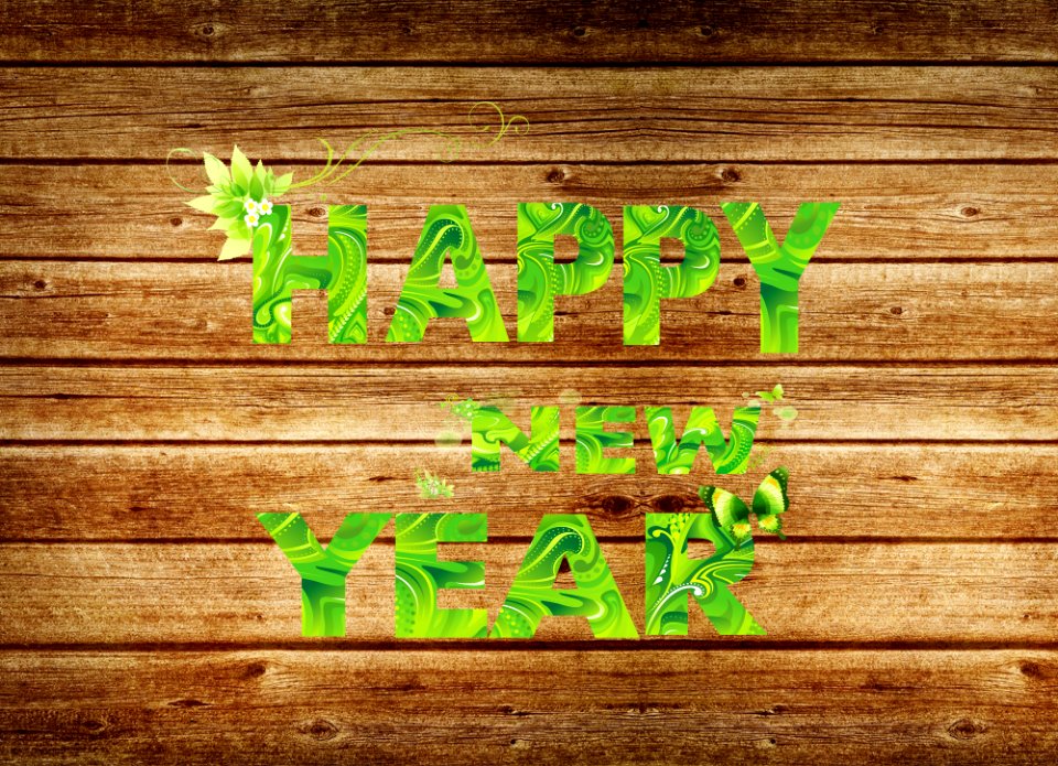 Happy New 2016 Year-wooden background