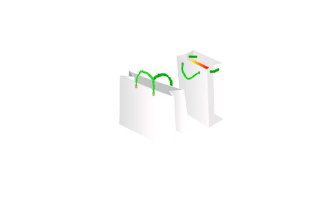 White shopping paper bag icon