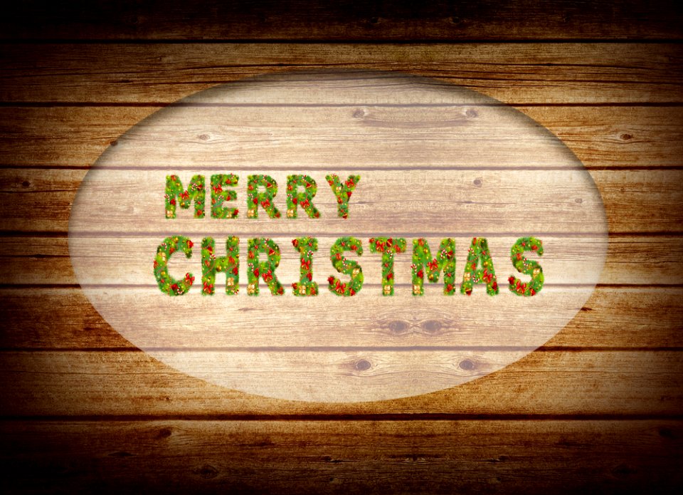 Merry chistmas-wooden background effect