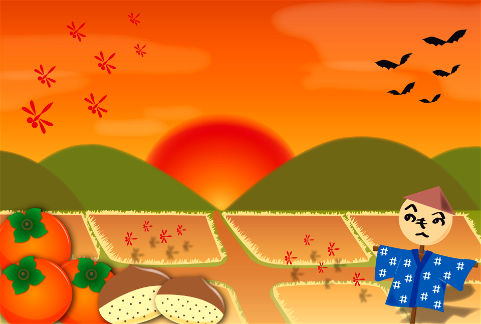 Autumn countryside sunset