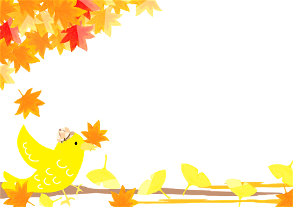 Autumn leaves bird