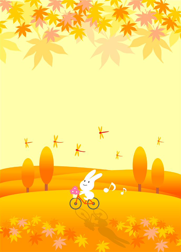 Autumn maple rabbit bicycle