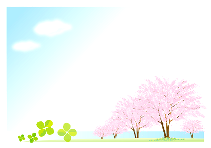 Cherry blossoms clover