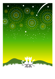 Fireworks cats