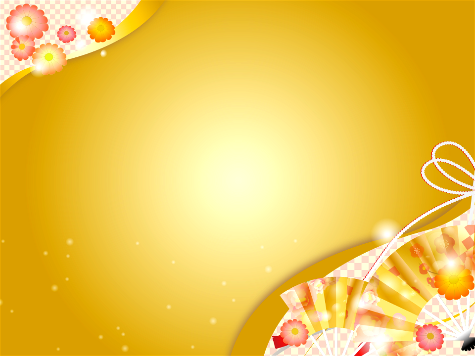 Hand fan gold background