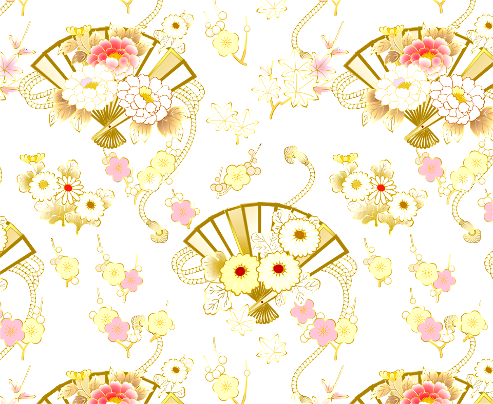 Peony folding fan