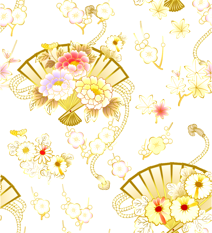 Peony folding fan