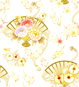 Peony folding fan