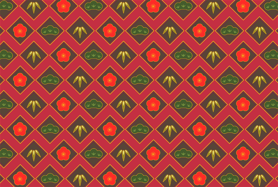 Pine bamboo plum background