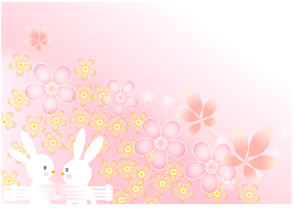 Rabbit floral background