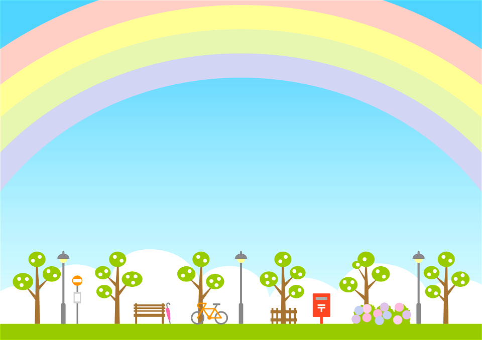 Rainbow city background
