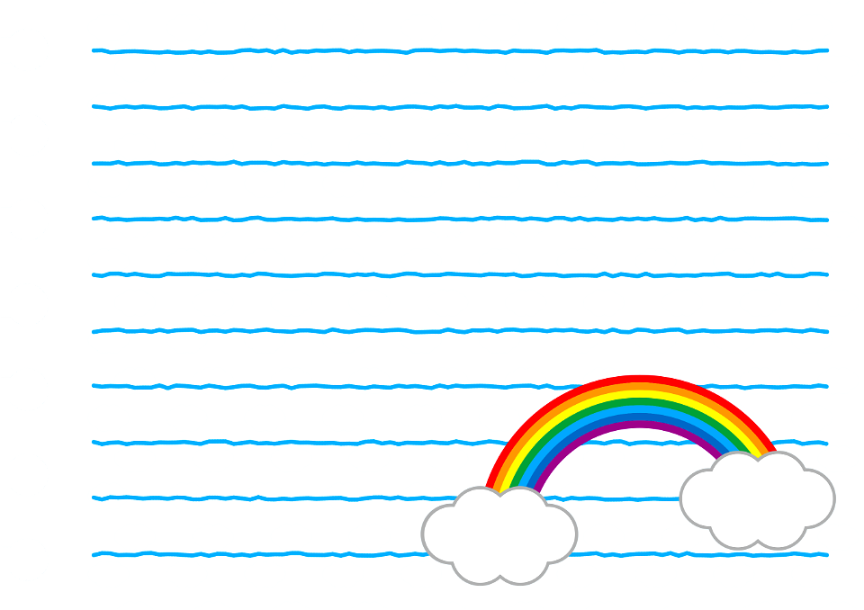 Rainbow clouds letter papaer