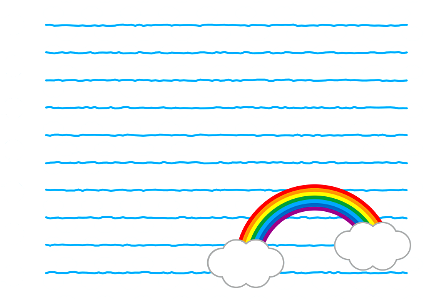 Rainbow clouds letter papaer