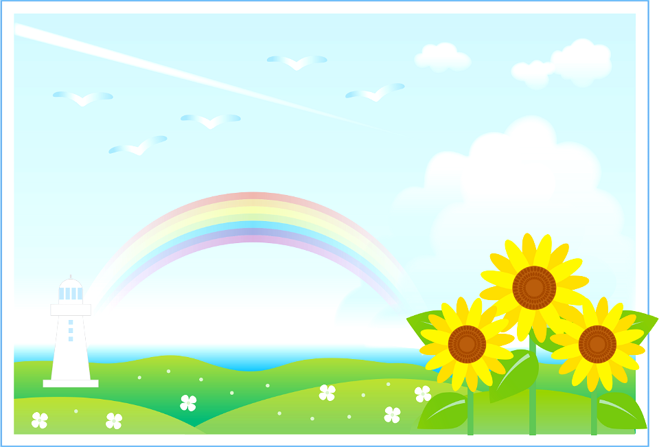 Rainbow sunflower background