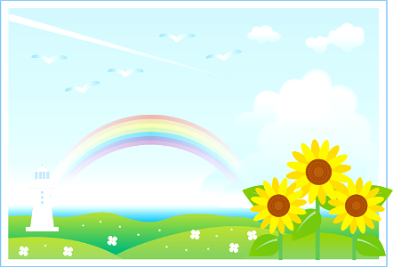 Rainbow sunflower background