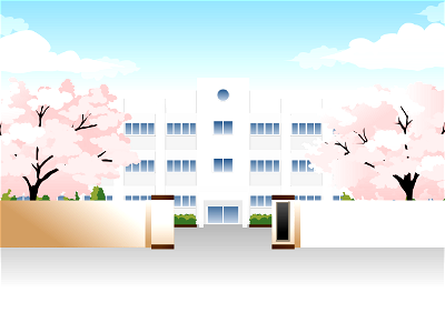 School cherry blossoms