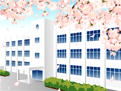 School cherry blossoms