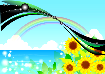 Sunflower rainbow sea