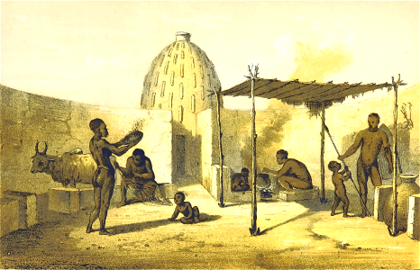 African scene 5 - A Musgu Dwelling