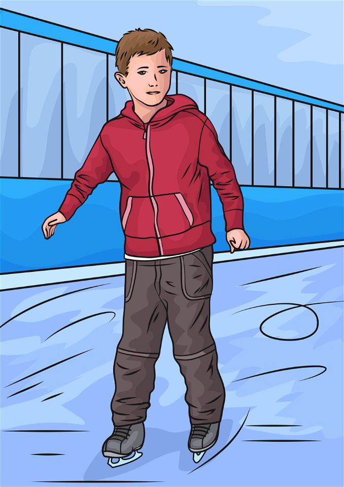 Boy ice skating