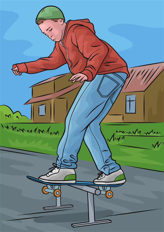 Boy skateboarding
