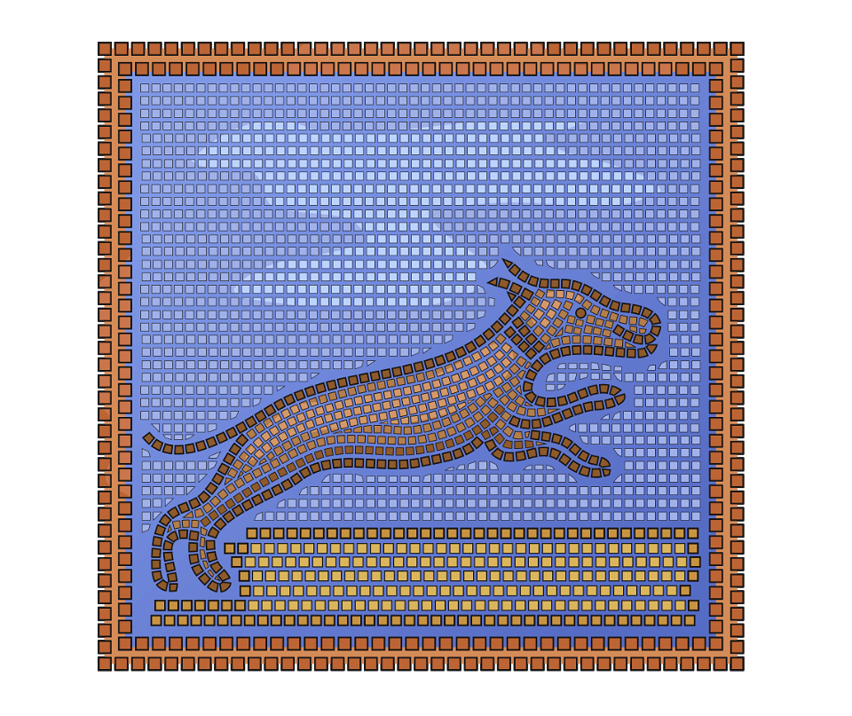 Roman mosaic with with a hunting scene