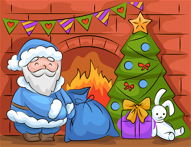 Santa claus with present