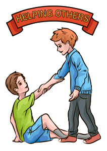 Showing helping others