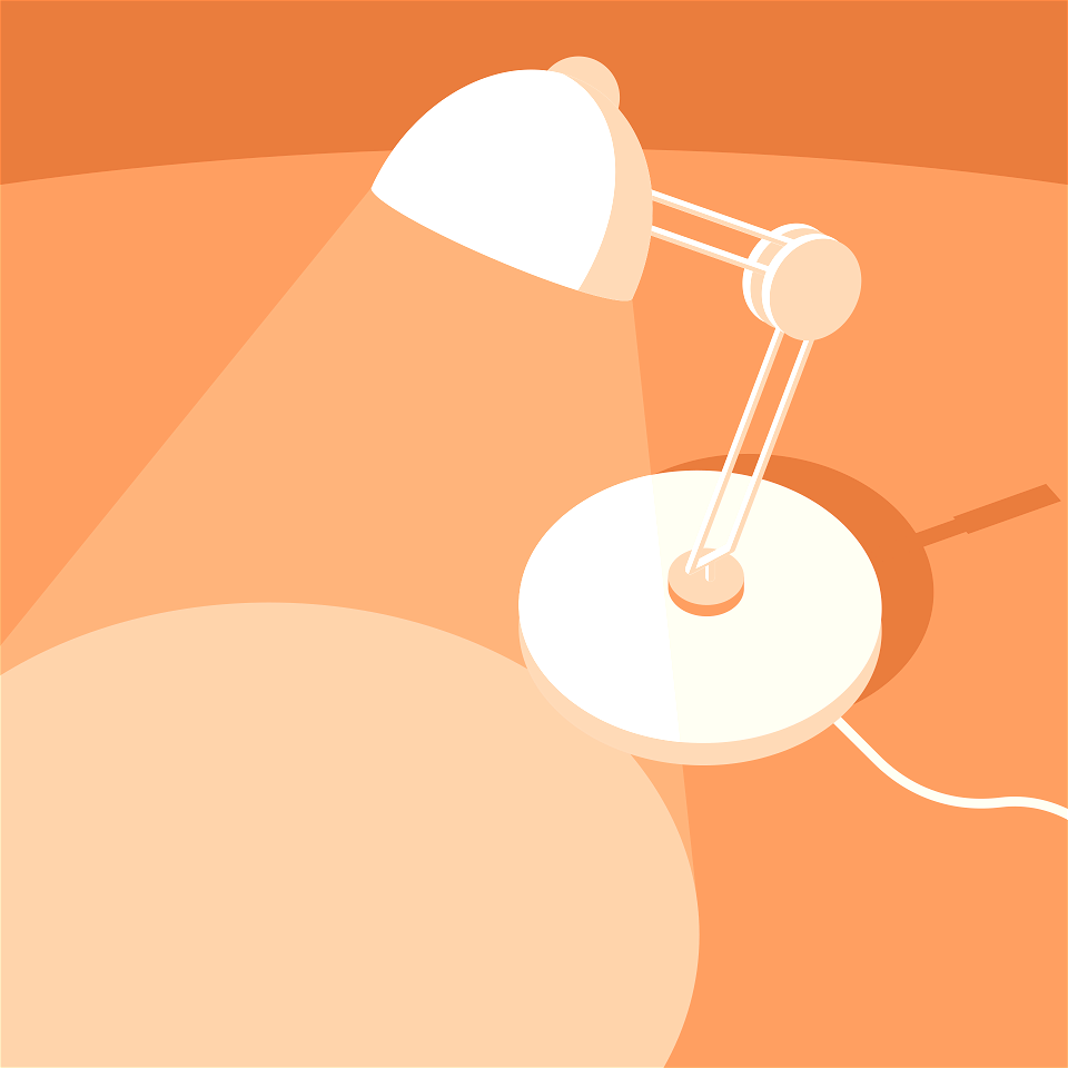 Lamp on desk