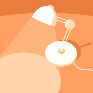 Lamp on desk
