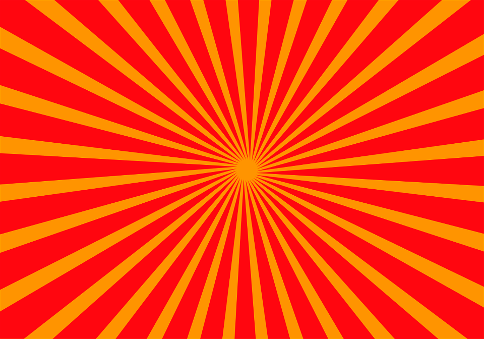 Rays burst red orange