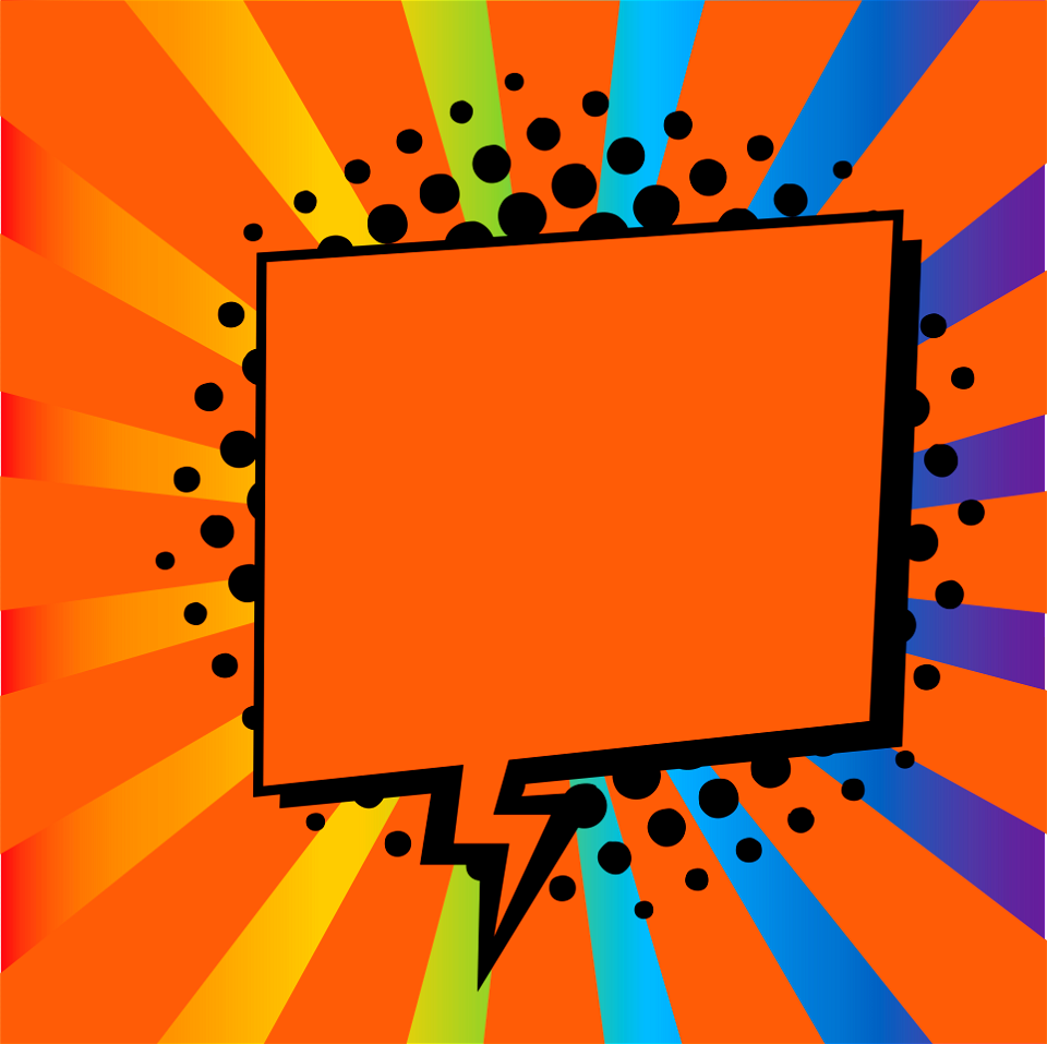 Speech bubble orange background