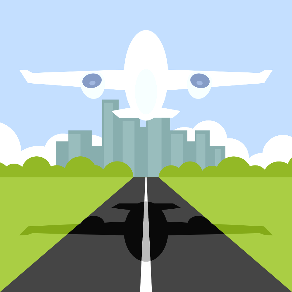 Aircraft takes off