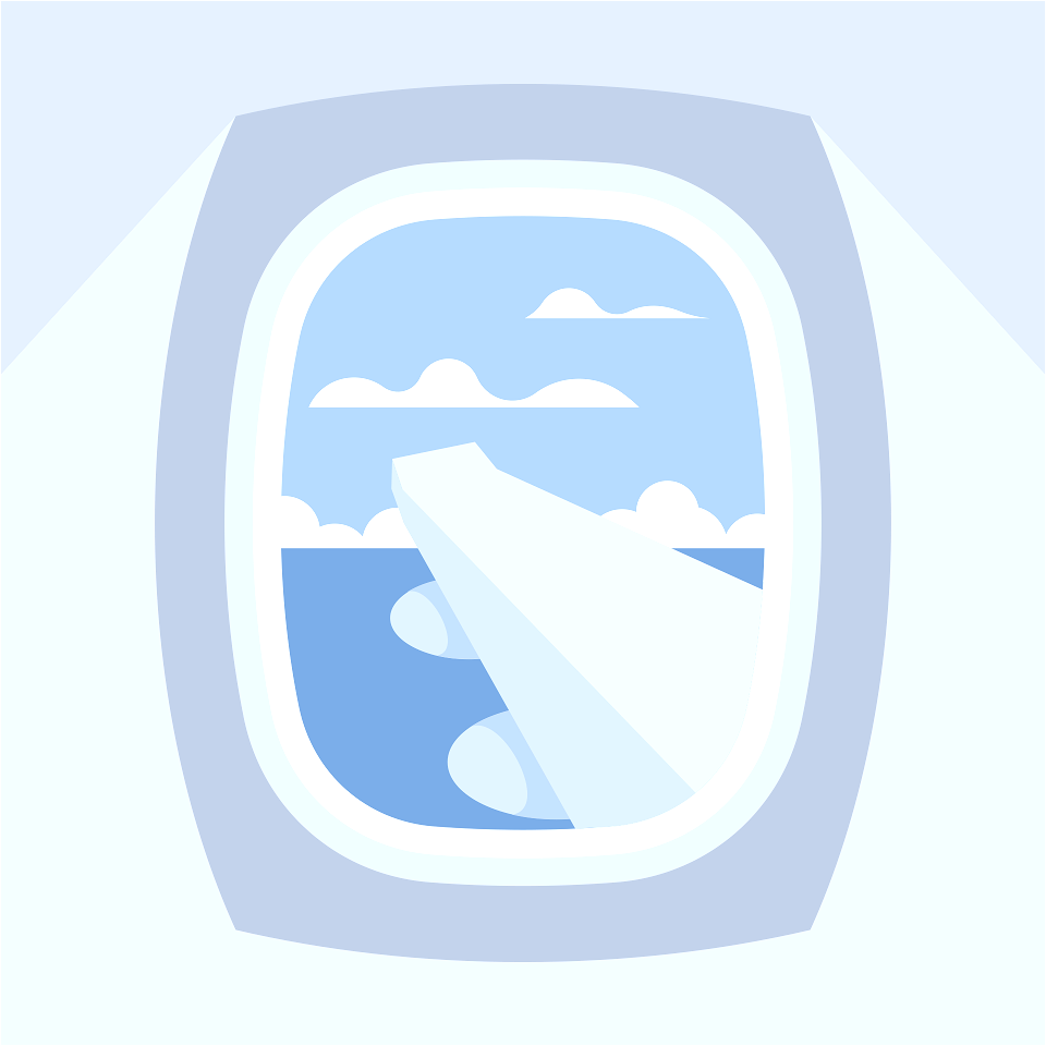 Airplane window view