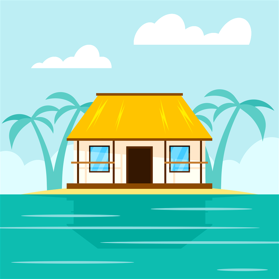 Bungalow at sea
