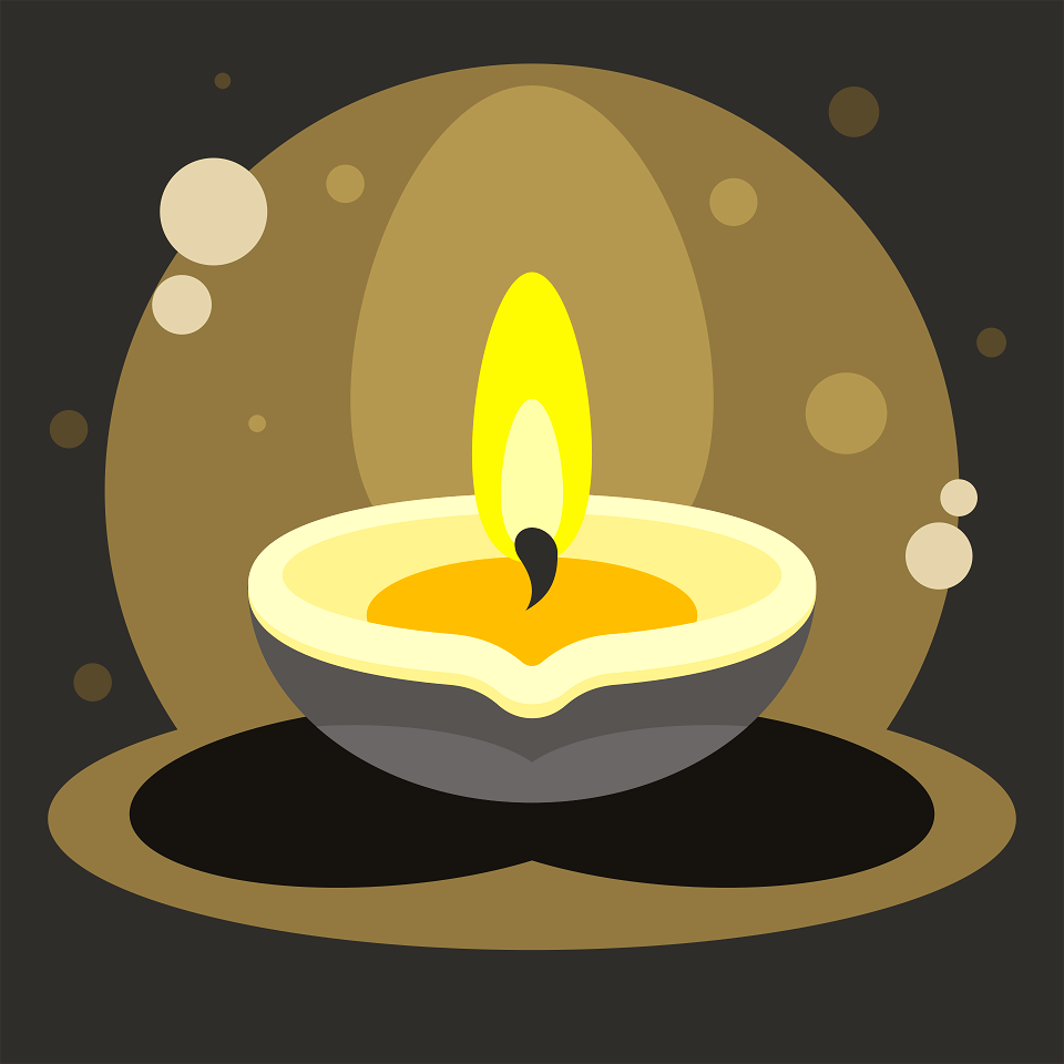 Burning diya