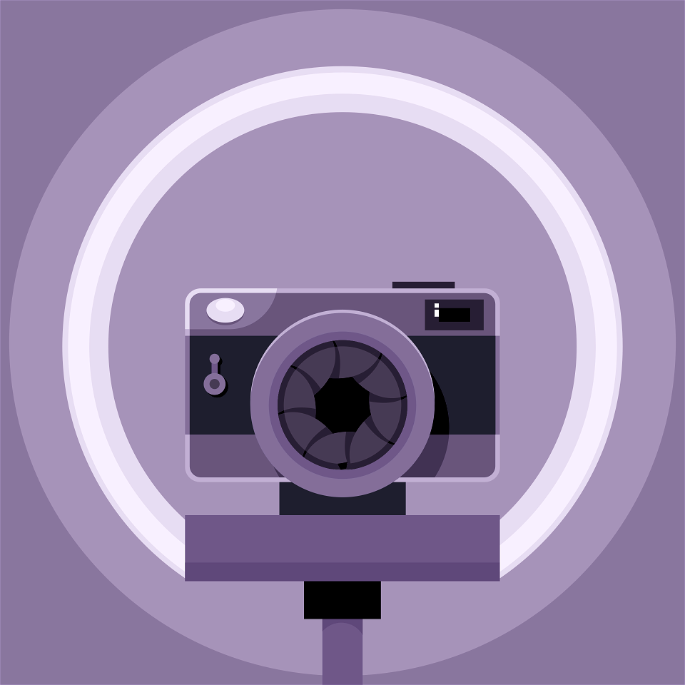 Camera with ring lamp