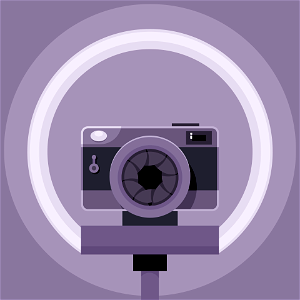 Camera with ring lamp