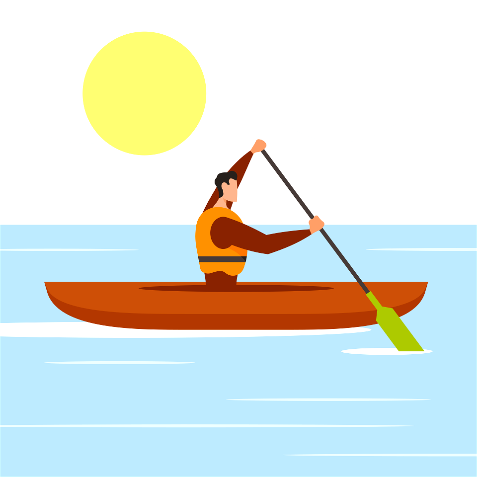 Canoeing on lake