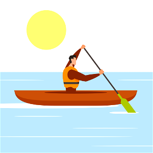 Canoeing on lake