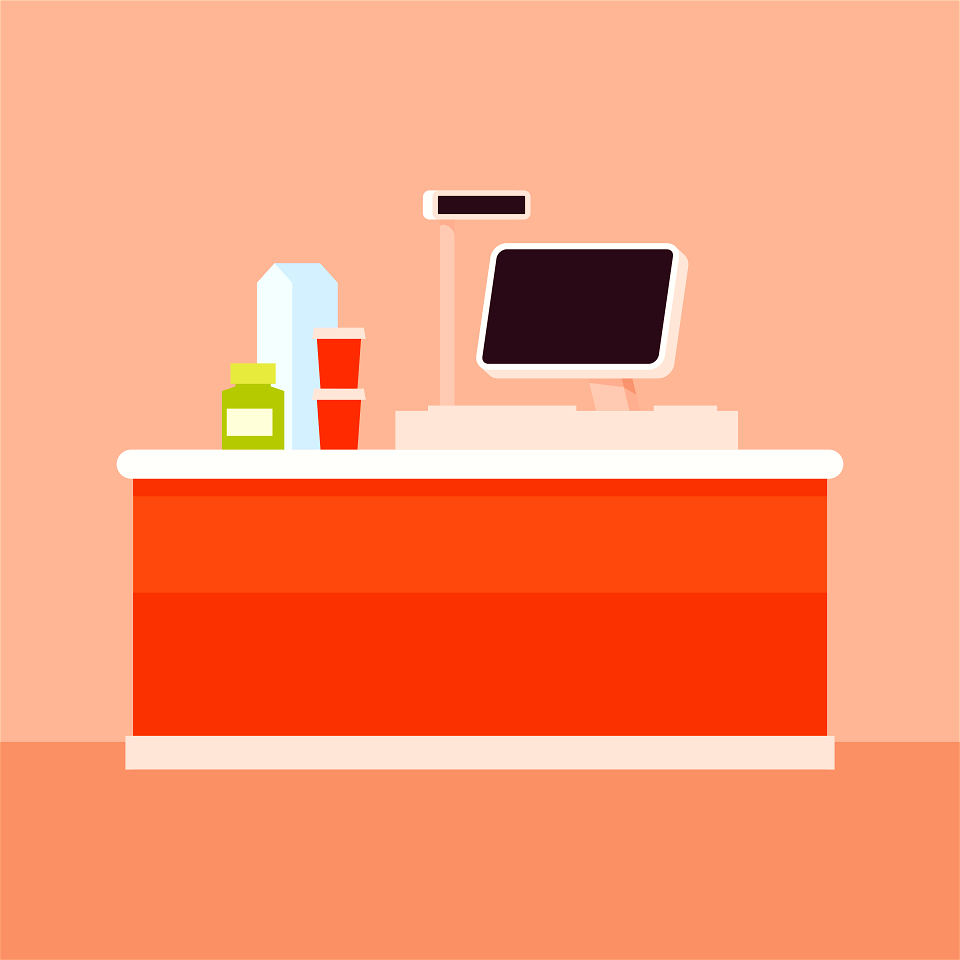 Cash desk computer