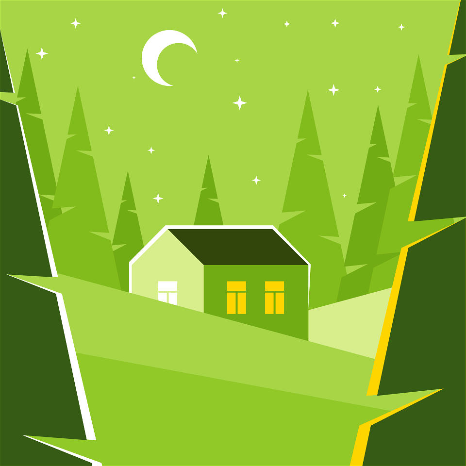 Cottage in night