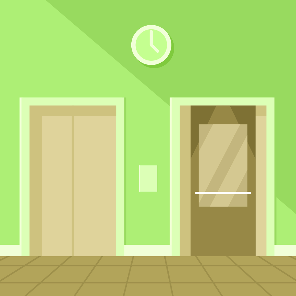 Elevator exit door
