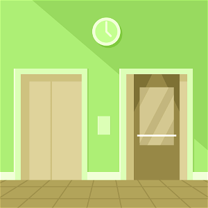 Elevator exit door