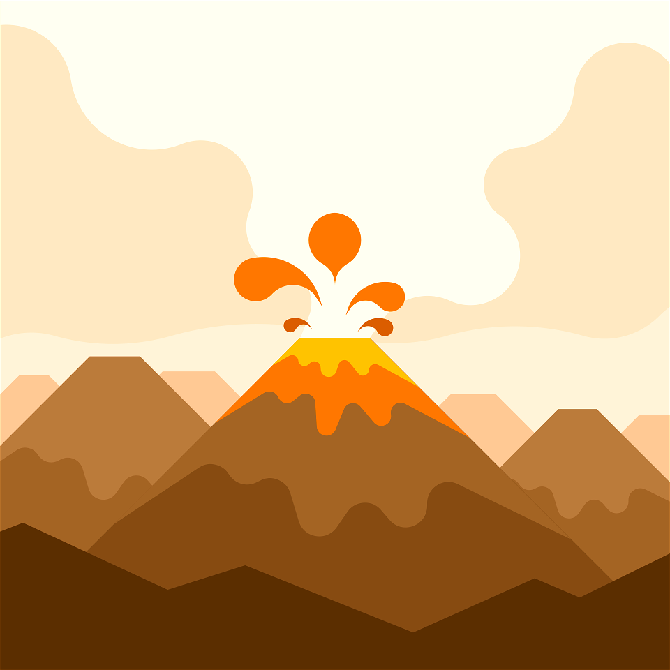 Erupting volcano