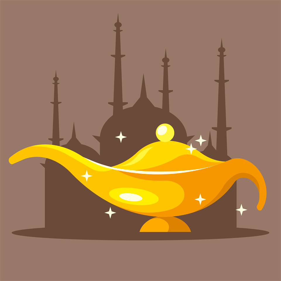 Golden lamp fairytale