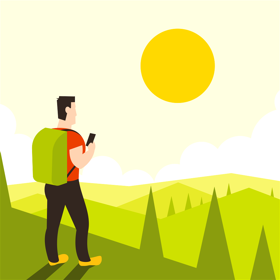 Hiker in the mountain