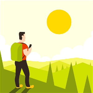 Hiker in the mountain