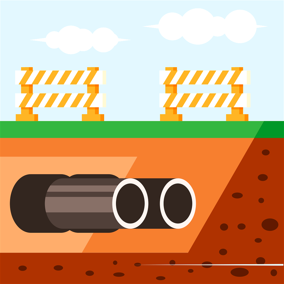 Laying water pipe
