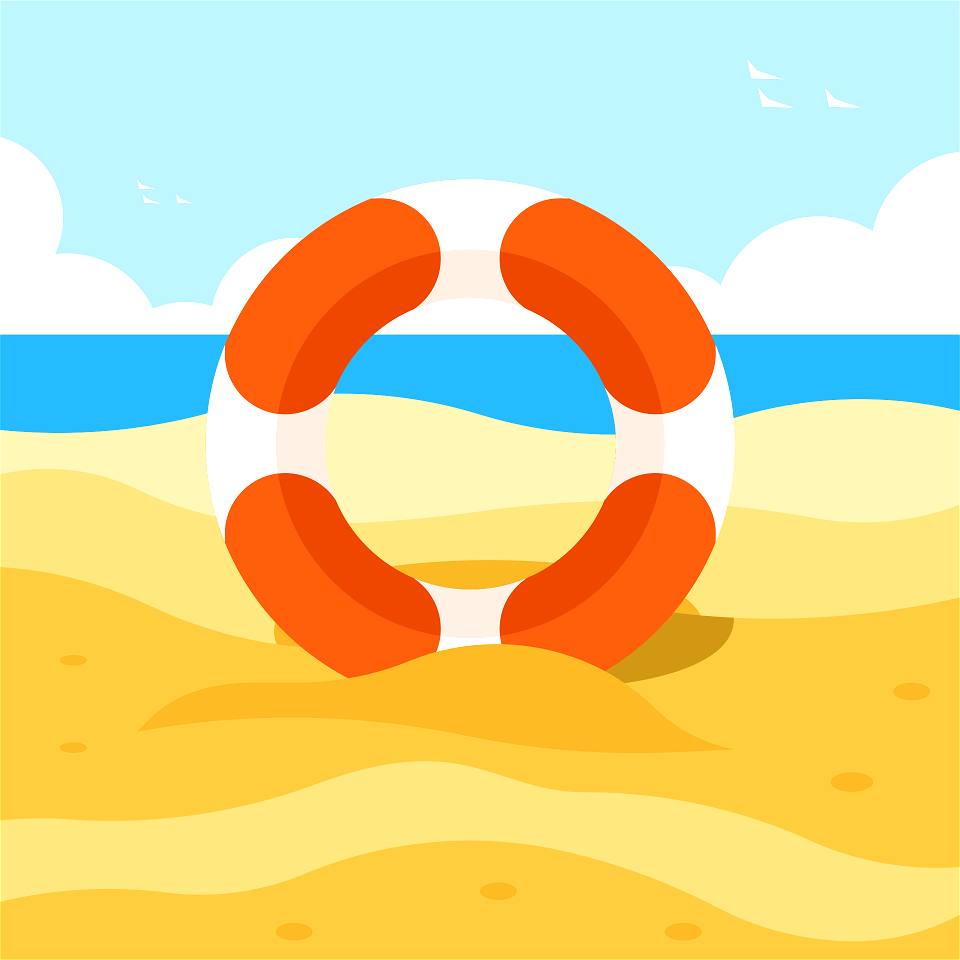 Lifebuoy on the beach
